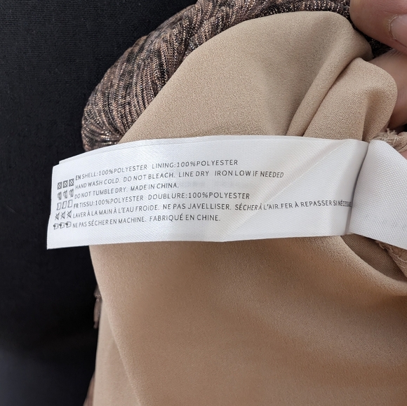 💘 Metallic Snakeskin Print Tiered Ruffle Midi Dress Anthro Rose Gold - Picture 9 of 9